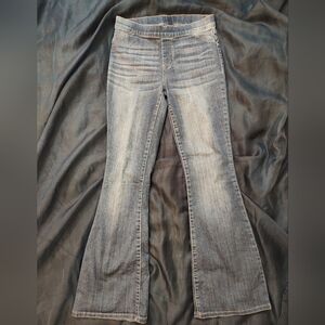 Stretch waist flared leg jeans